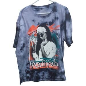 Aaliyah short sleeve shirt t-shirt womens XL NEW tie dye cotton rap y2k hip hop